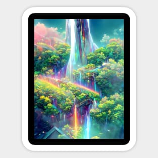 Rainbow Hallway Waterfall Sticker